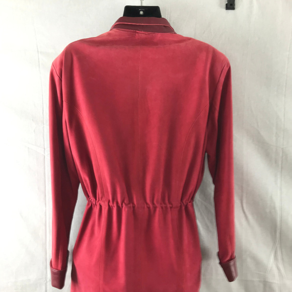 Women's XS Red 100% Soft Leather Jacket Coat - Picture 4 of 8